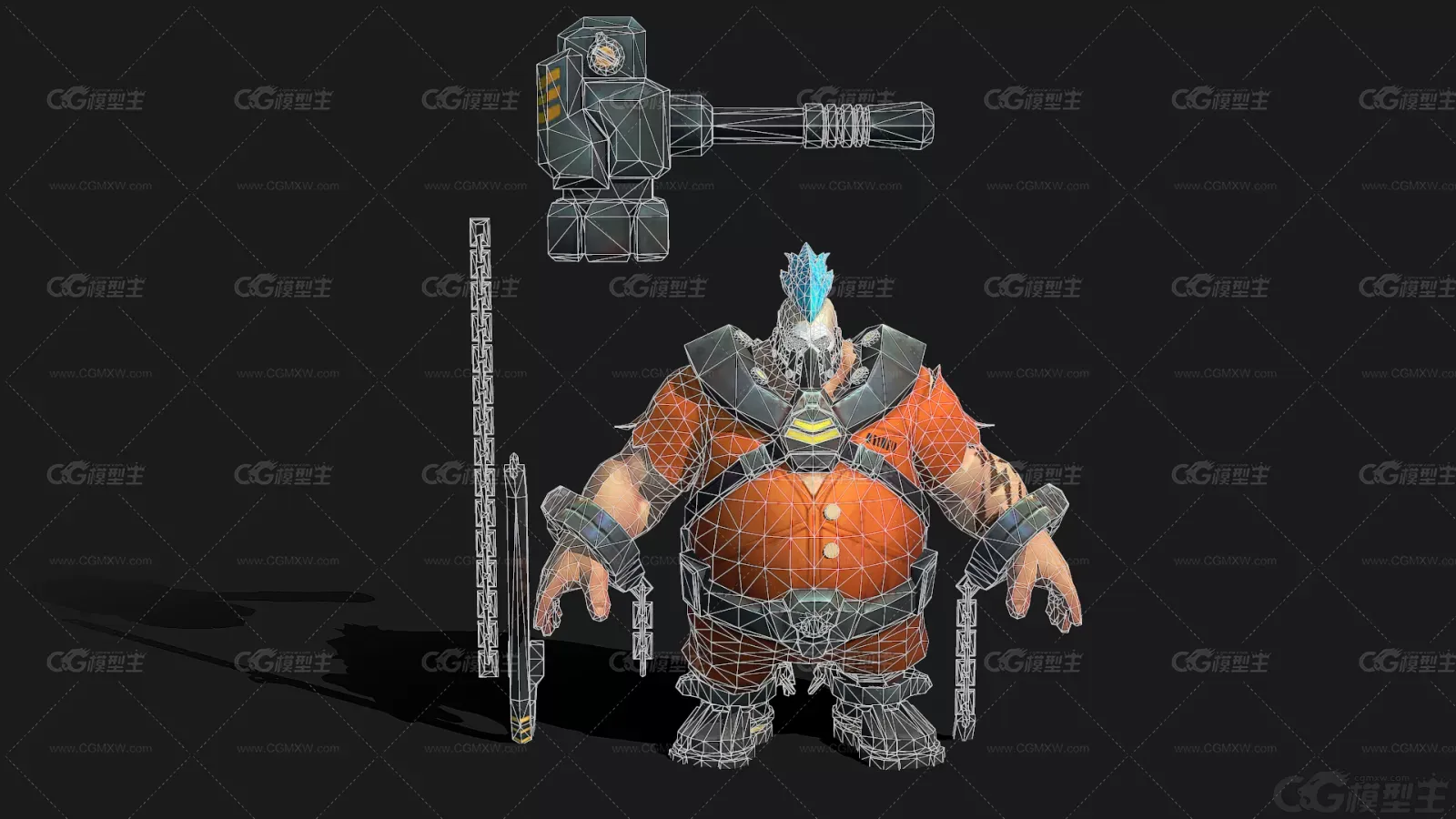囚犯 重犯 壮汉 未来囚犯 科幻战士 未来战士3D模型-2