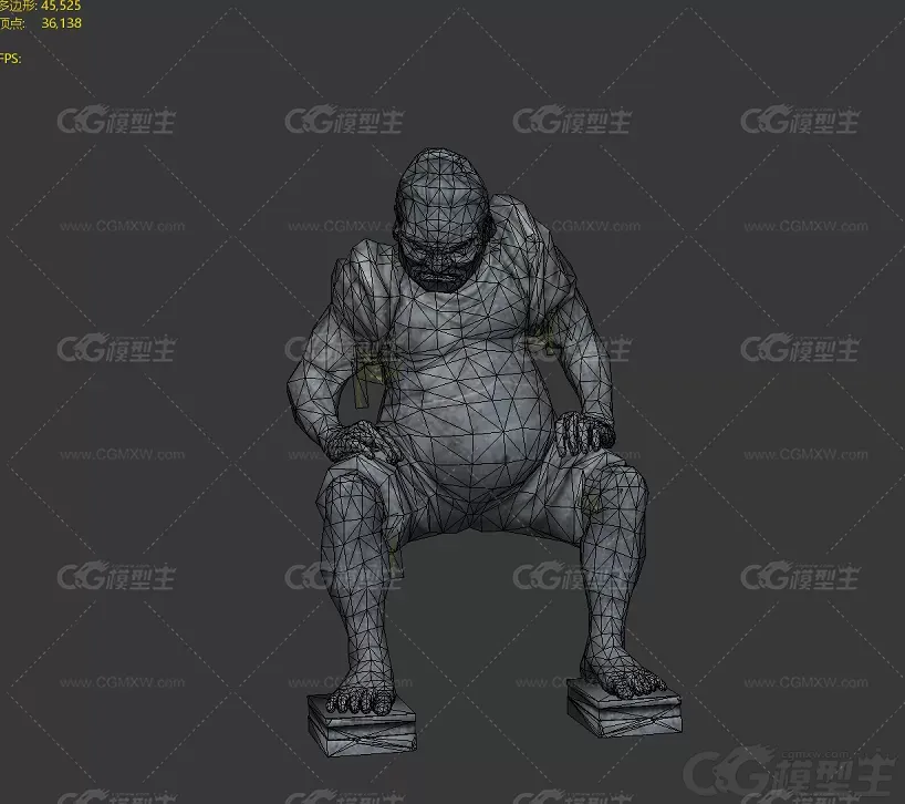 石像  神魔石像 神像 石雕3D模型-2