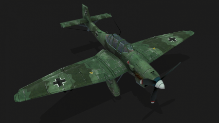 二战 德国战斗机 Ju87俯冲轰炸机 Junkers 战机 斯图卡 Stuka 空军飞机3D模型