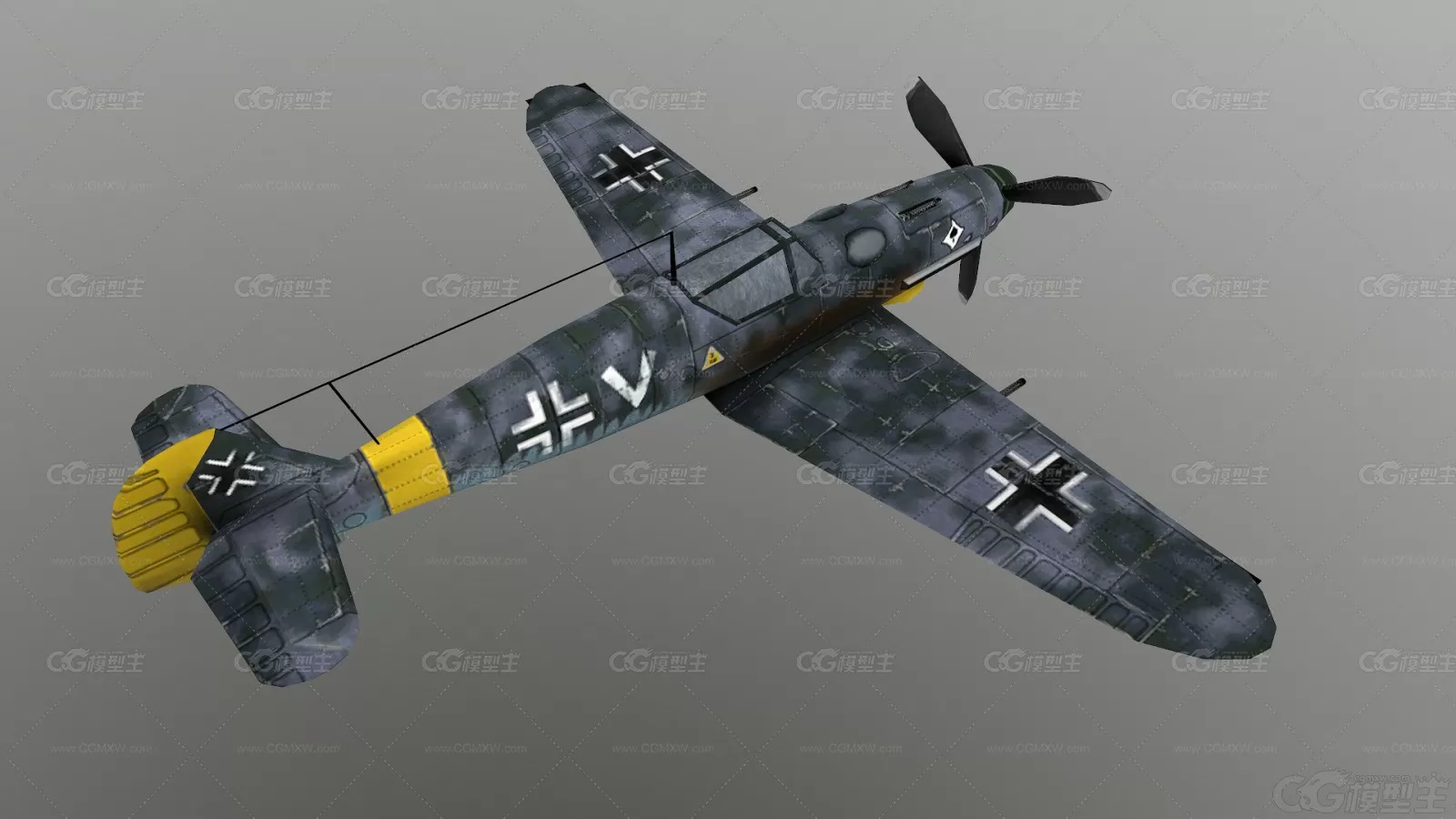 二战 梅塞施米特 Bf-109战斗机 德国战斗机 军事飞机 Bf 109 空军 战机 德军战斗机3D-1