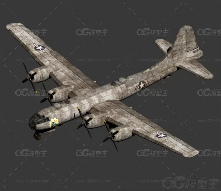 波音B-29轰炸机飞机模型Boeing B-29 Superfortress3D模型-2