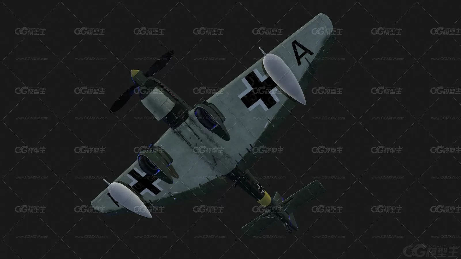 二战 德国战斗机 Ju87俯冲轰炸机 Junkers 战机 斯图卡 Stuka 空军飞机3D模型-2