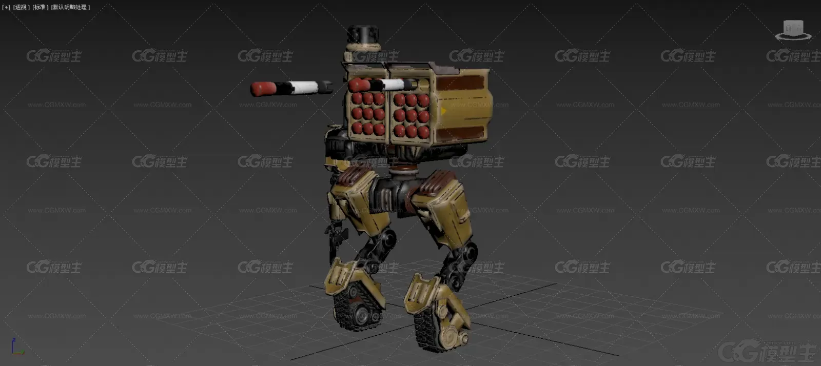 卡通机器人炮塔 武装机器人 机器人战士 3D模型-5