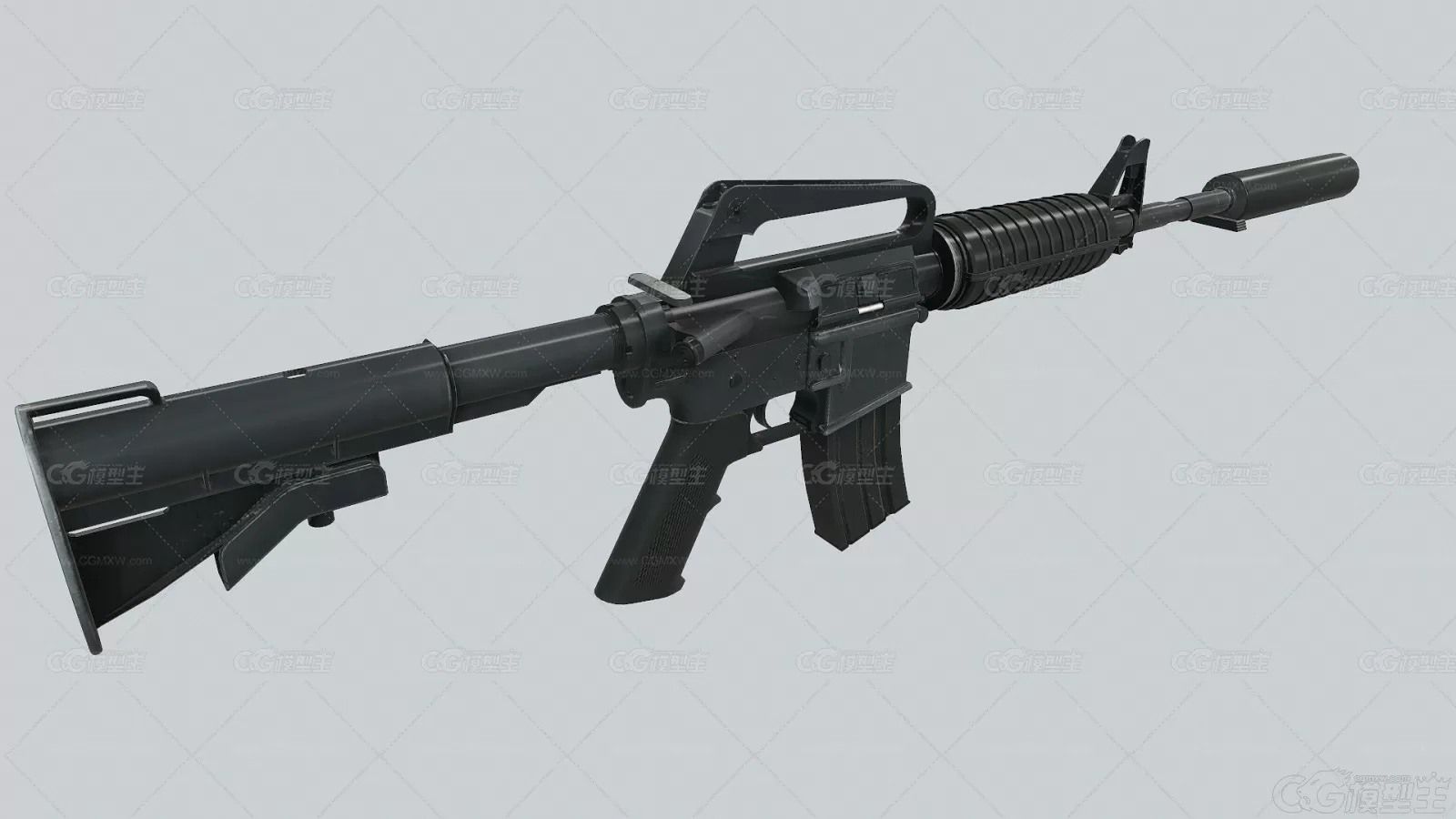 m4a1 突击步枪 半自动枪 步枪 游戏枪械武器3D模型-1