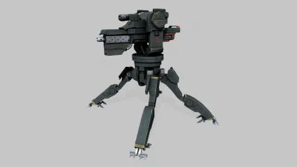 哨兵机枪 步哨枪 科幻武器 未来武器 防御武器 重型机枪3D模型
