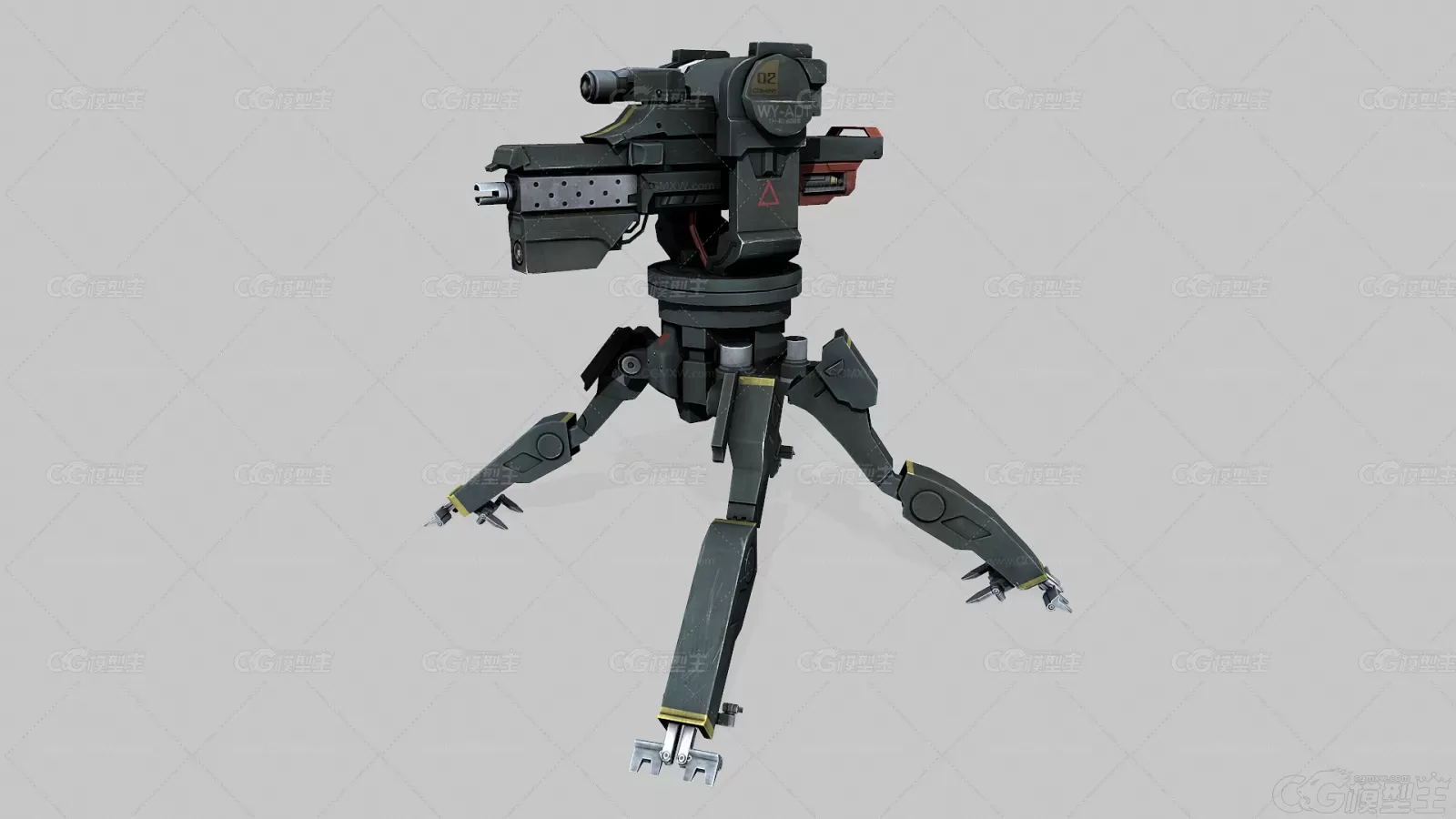 哨兵机枪 步哨枪 科幻武器 未来武器 防御武器 重型机枪3D模型-1