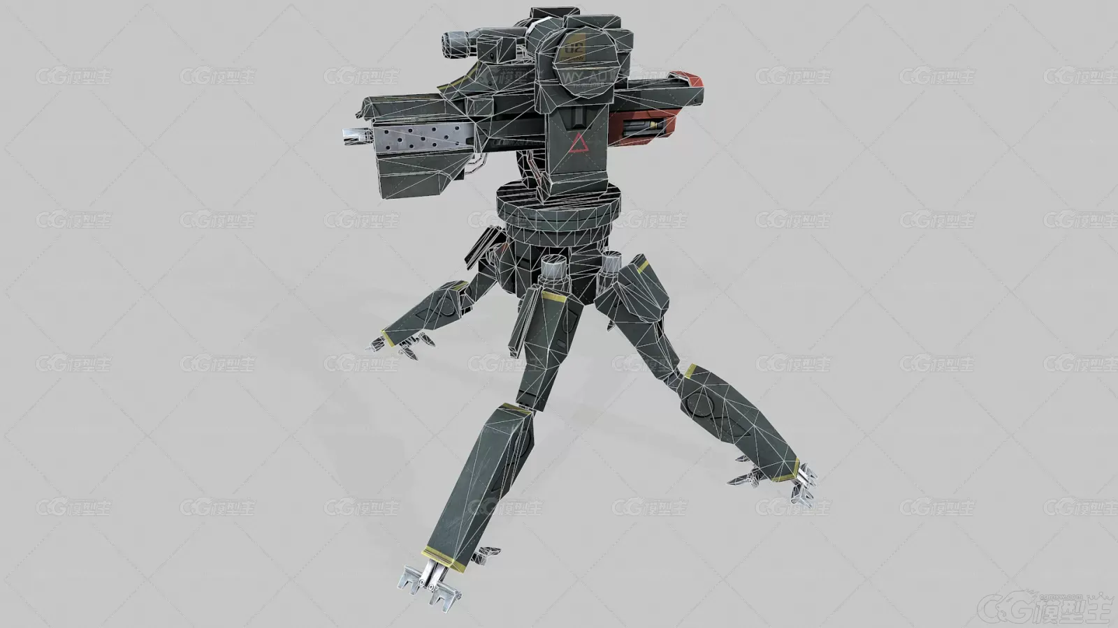 哨兵机枪 步哨枪 科幻武器 未来武器 防御武器 重型机枪3D模型-5