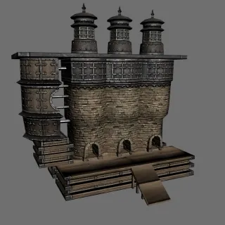 场景物件  火炉 墙体炉罩 古堡 城堡 地堡3D模型