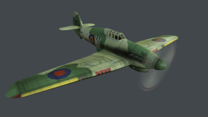 次时代军用飞机 喷火式战斗机 Spitfire Fighter 二战武器 活塞式 英国军用飞机3D模型