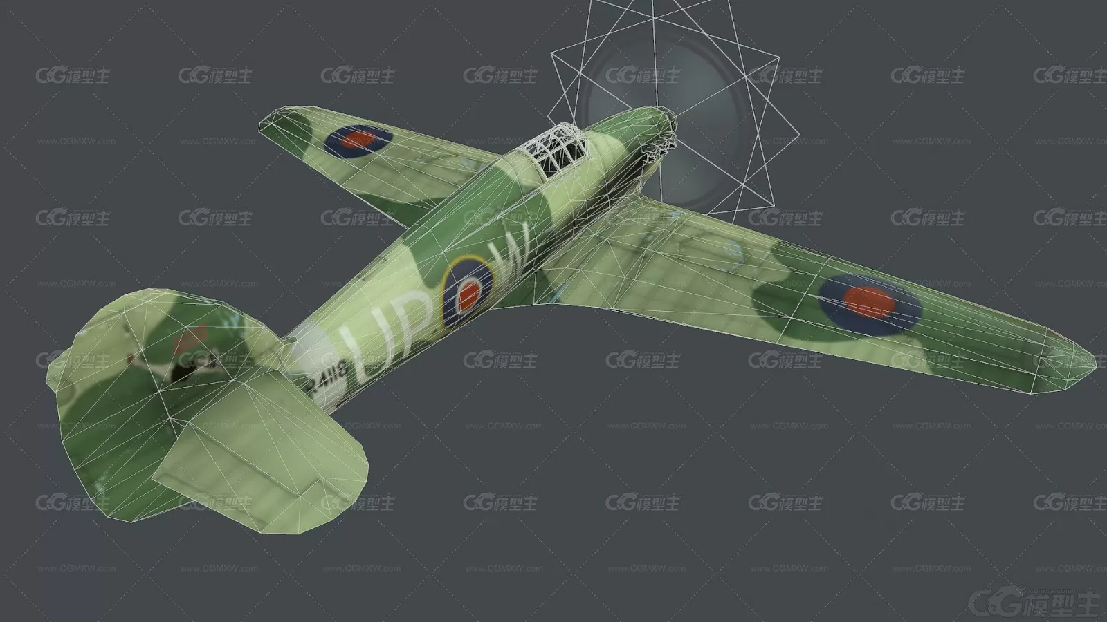 次时代军用飞机 喷火式战斗机 Spitfire Fighter 二战武器 活塞式 英国军用飞机3D模型-5