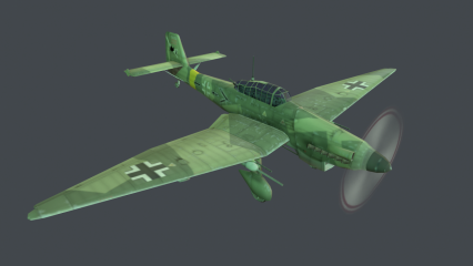 Ju87俯冲轰炸机 德国研制 Junkers Stuka 2K贴图 二战武器 德军飞机3D模型