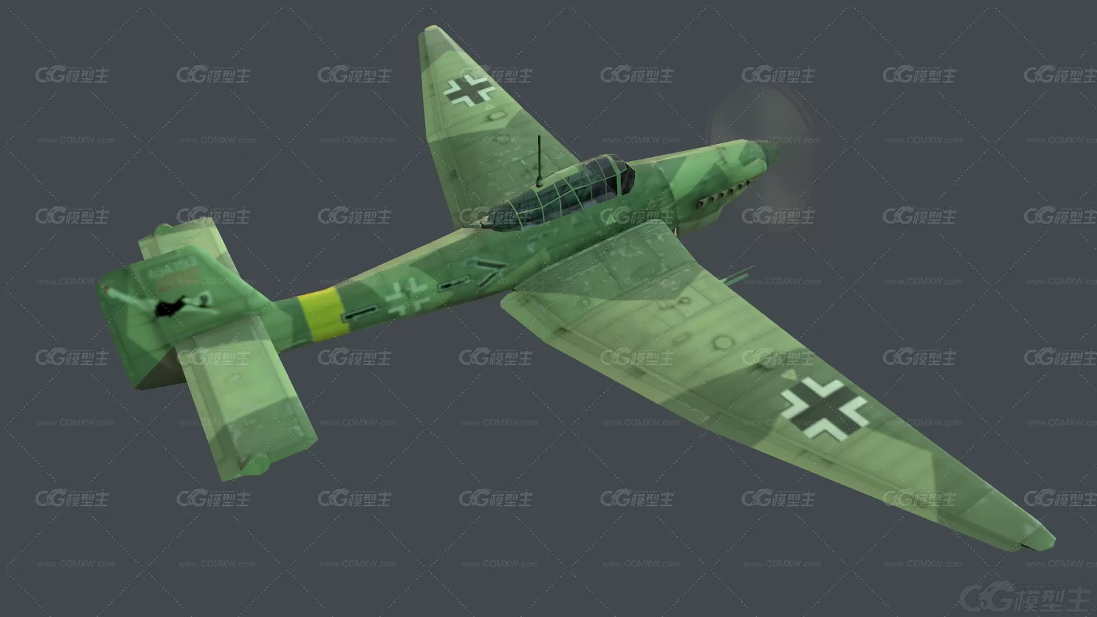 Ju87俯冲轰炸机 德国研制 Junkers Stuka 2K贴图 二战武器 德军飞机3D模型-2