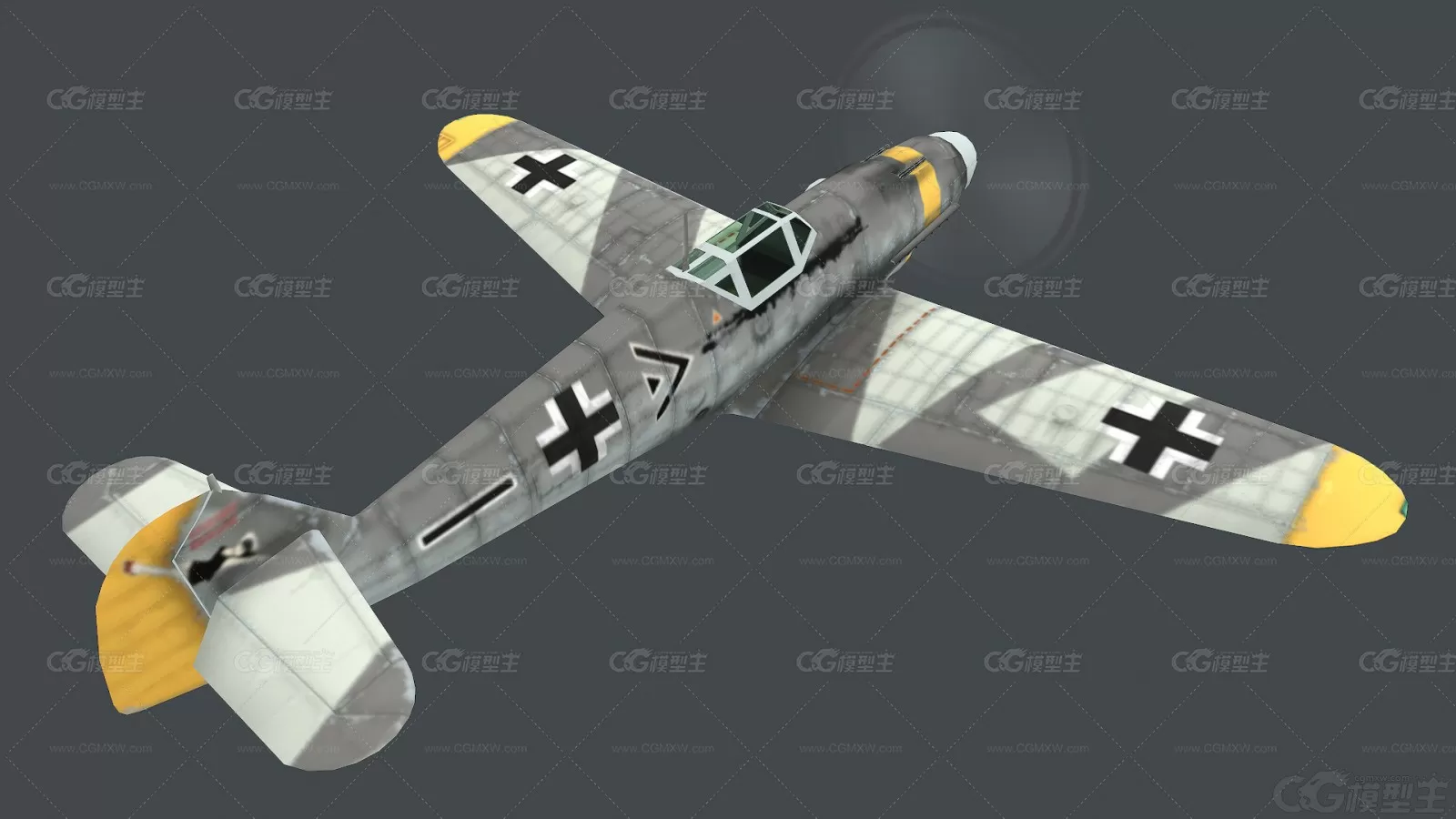 【二战名机】PBR 二战德国BF109G Me109G 德军战斗机 军用飞机 轰炸机3D模型-4