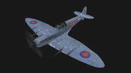 英国二战喷火式战斗机 Spitfire Fighter 喷火 英国 活塞式 战斗机 军用飞机3D模型