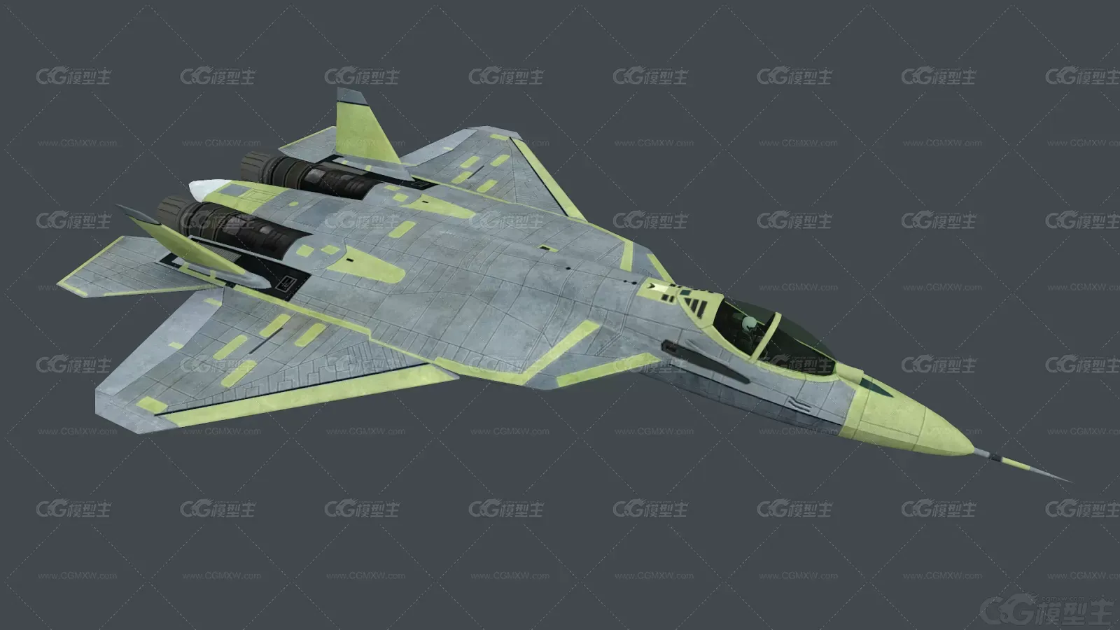 苏-57战斗机 T-50战斗机 歼击机 军用飞机 俄罗斯第五代战斗机3D模型-2