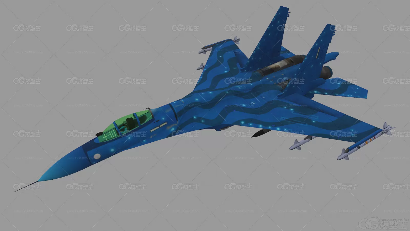 苏35 Su35 Su-35 苏-35 Cy35 Cy-35战斗机 战机 俄罗斯空军 侧卫战斗机 军用飞机3D模型-5