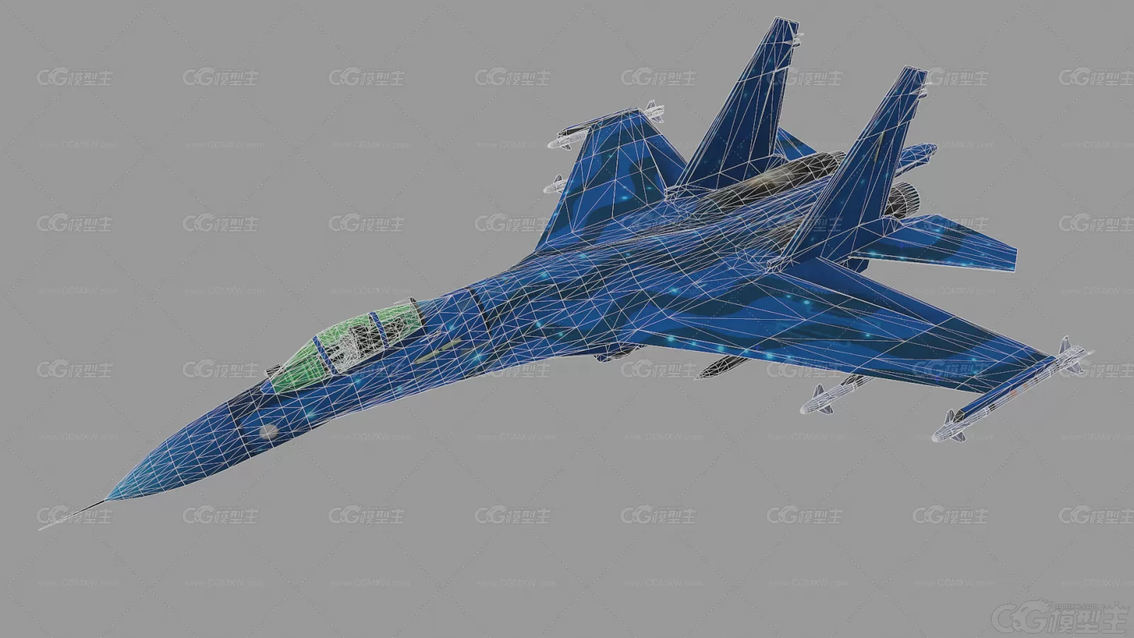 苏35 Su35 Su-35 苏-35 Cy35 Cy-35战斗机 战机 俄罗斯空军 侧卫战斗机 军用飞机3D模型-6