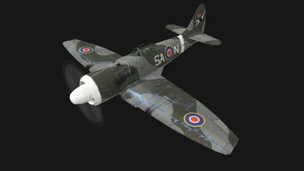 暴风战斗机 喷火式战斗机 Spitfire Fighter 二战武器 军用飞机3D模型