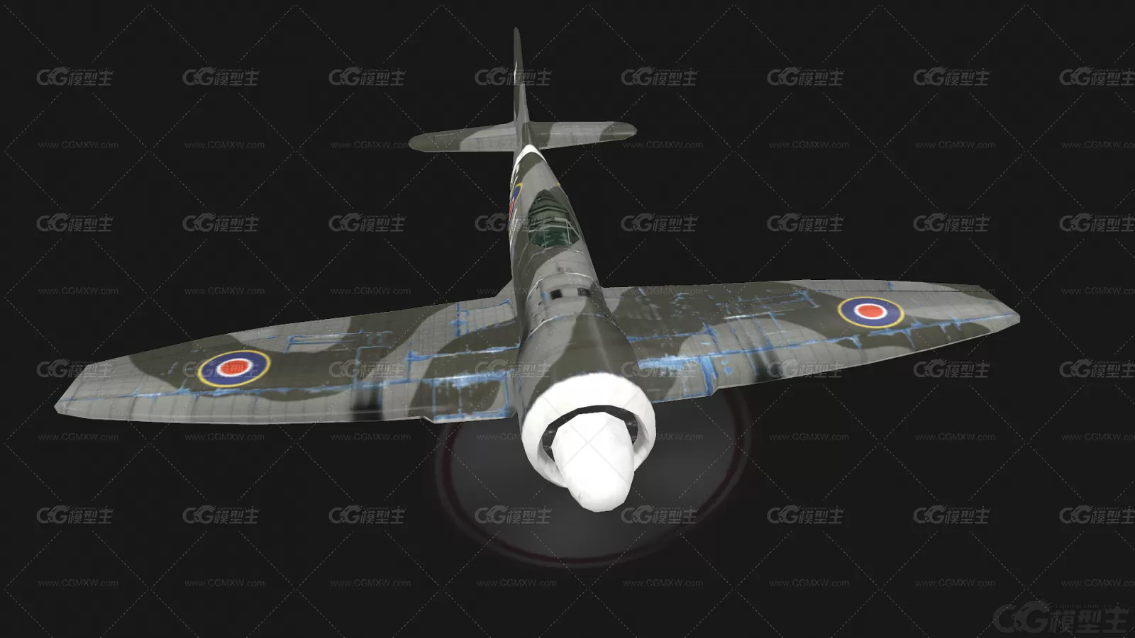 暴风战斗机 喷火式战斗机 Spitfire Fighter 二战武器 军用飞机3D模型-2