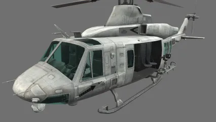 UH-1Y毒液直升机 武装直升机 美国海军陆战队 攻击直升机 包含内部驾驶舱3D模型