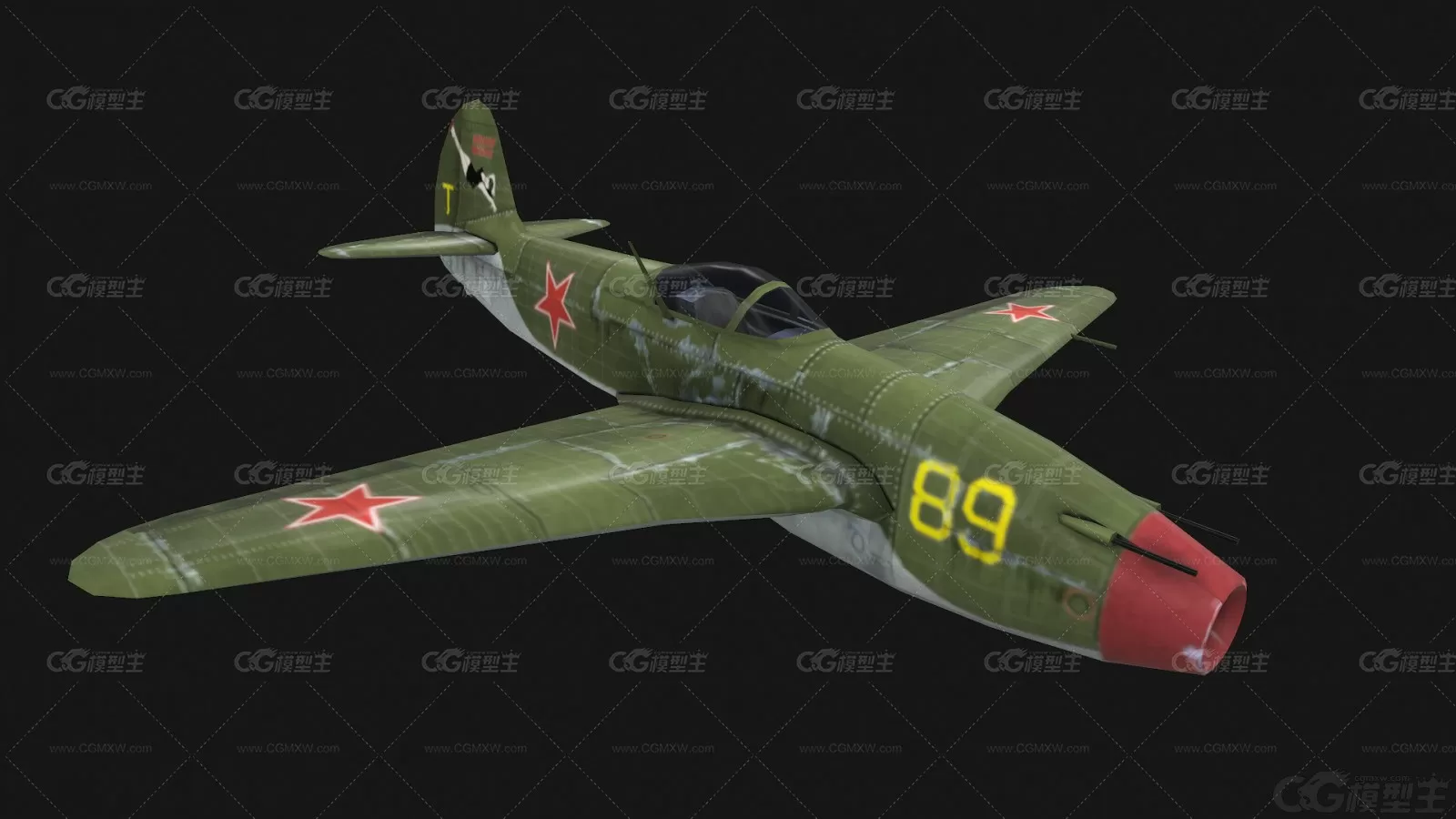 雅克3二战名机苏联战斗机 Yak3战机 支持PBR Yak-3 雅克-3军用飞机3D模型-2