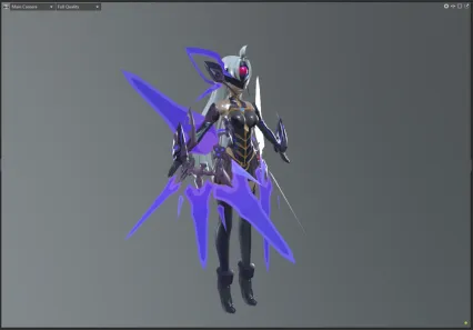 二次元蒙面美少女战士 未来战士 美女士兵 游戏3d模型人物带绑定