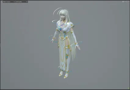 二次元未来战士 美女士兵 游戏3d模型人物带绑定