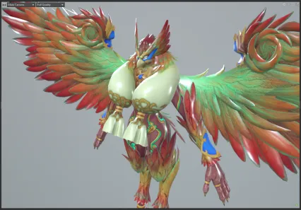 二次元鹰王 鹰妖 魔兽 兽王 妖兽 妖王 恶魔 游戏3d模型带绑定