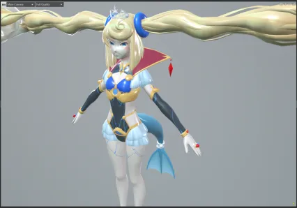 二次元日韩长辫女孩 美少女战士美少女法师 美女士兵 游戏3d模型人物带绑定