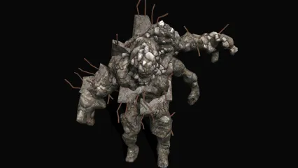 怪物 恶魔 BOOS 钢筋 石头人 妖兽 妖王 石兽 石人怪兽3d模型