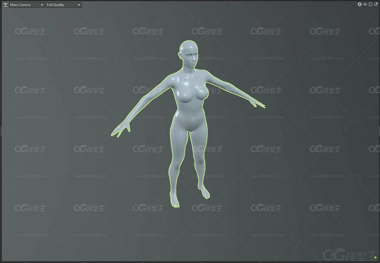 美女人体模型三维模型 3d模型 游戏素材-1