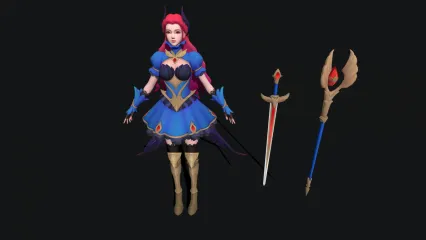 PBR 欧美 角色游戏模型 美女法师 美少女战士 女妖 女巫 仙女3D模型