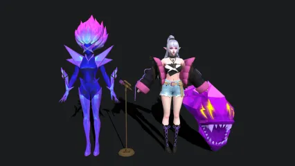 精灵女歌手 女妖 妖王 狐妖 女王歌手 Q版卡通可爱女角色 妖后3D模型