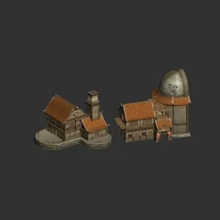 房子部落  古建  群房 简模 石头房子 别墅 古建筑 古代房子3D模型