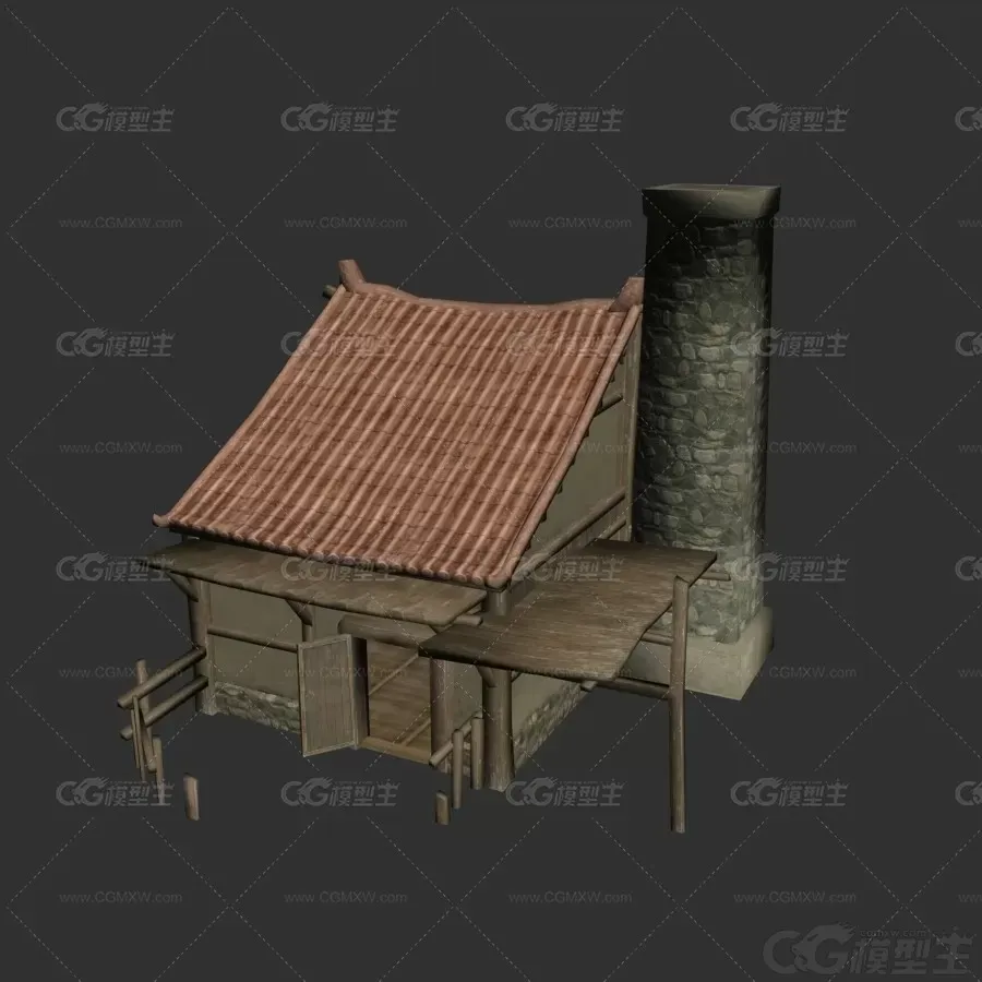 民房 农家房子 厨房 中国风古建筑 锅炉房3D模型-3