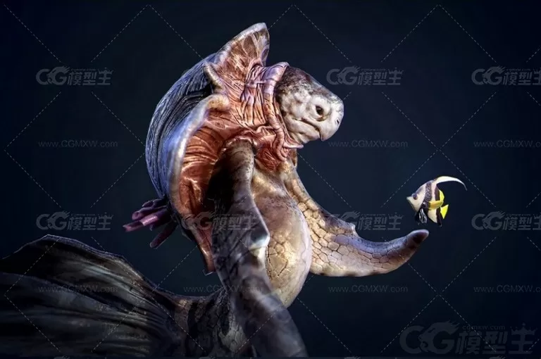 神秘生物 海龟 海妖 妖兽 妖王 海怪 海底怪物 魔兽3D模型-1