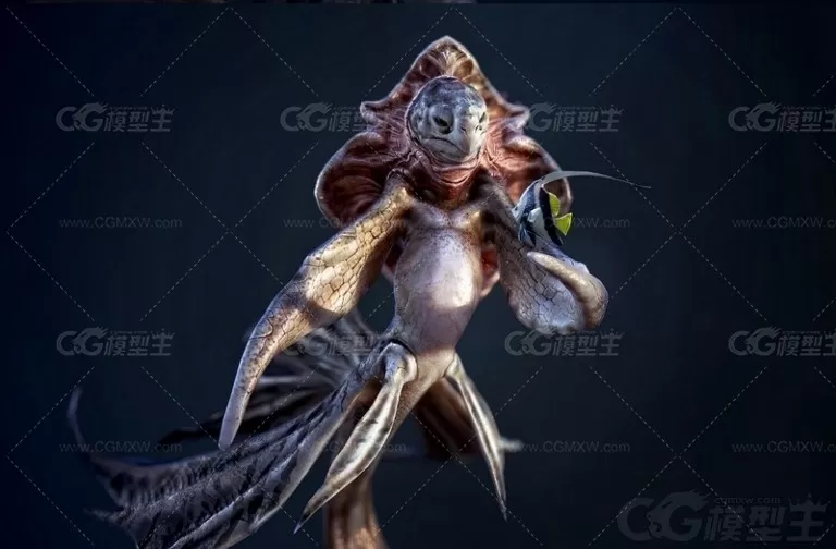 神秘生物 海龟 海妖 妖兽 妖王 海怪 海底怪物 魔兽3D模型-2