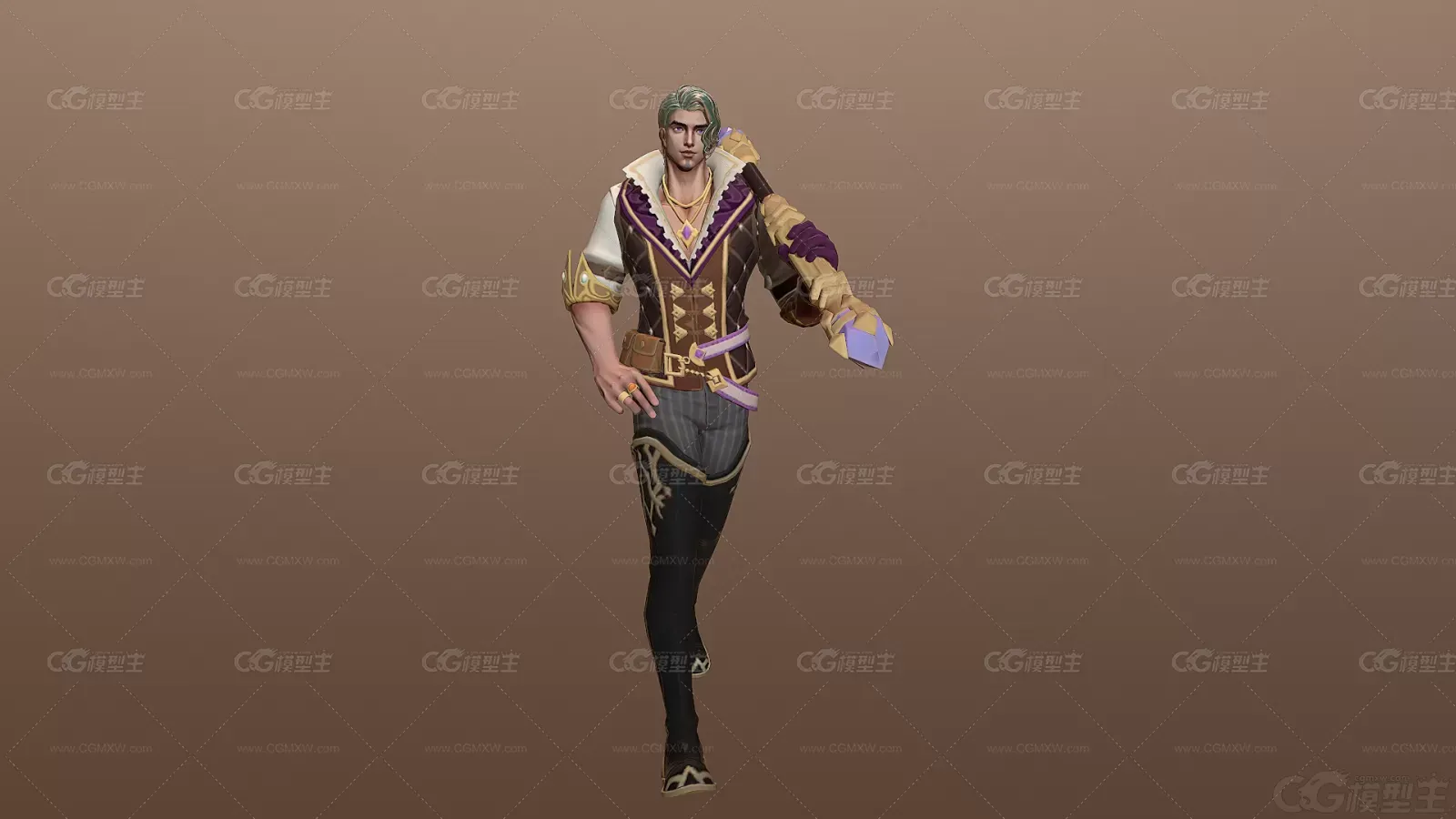 次世代中世纪武士 骑士 伯爵 王子 动漫人物 幻想人物 战甲  未来战士 3D模型-1