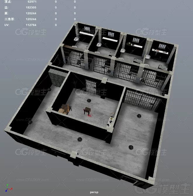 牢房 卡通牢房监狱 牢狱 牢笼3D模型-5