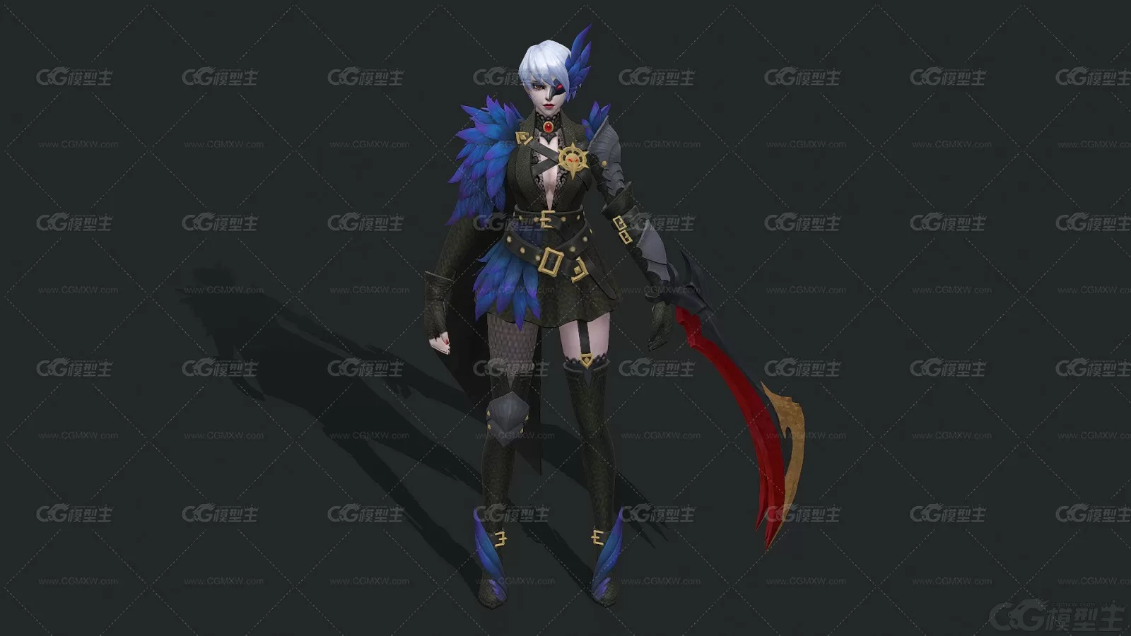 女战士 盔甲女武士 铠甲战士 美女武士3D模型-1