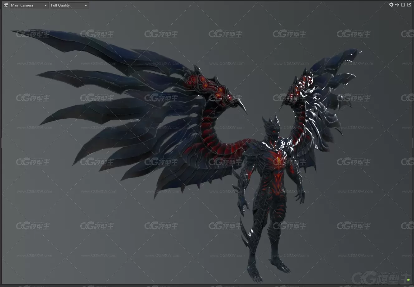 次世代恶魔 夜魔 魔王 妖兽 妖王 魔兽 飞龙 蝙蝠妖3D模型-4