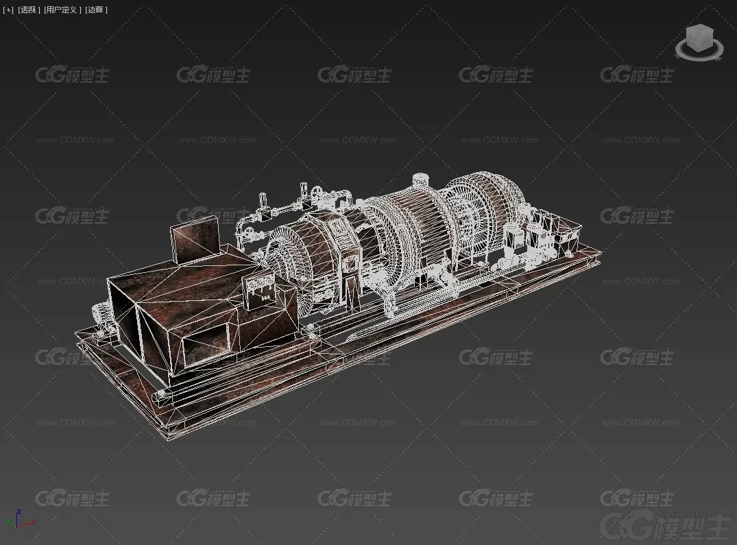 生锈的机器 旧机器电机 旧机械 发电机 电动机 废弃机械设备3D模型-5