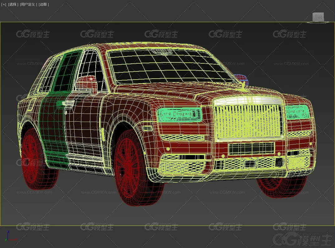 劳斯莱斯库利南 红色汽车 小轿车 高档汽车3D模型-4