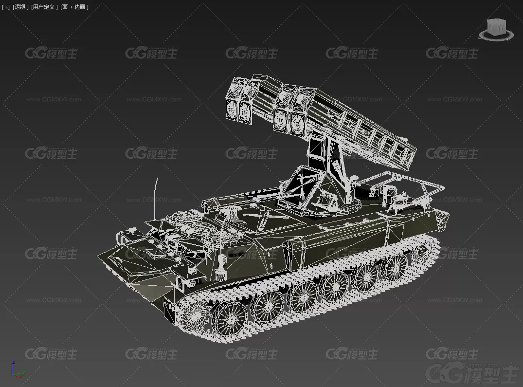 导弹发射器 俄罗斯SA-13地空导弹系统 地导汽车 导弹发射车3D模型-6