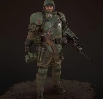 雇佣兵 特种部队 防毒服 防辐射装备 空降兵 伞兵 特种兵 铁甲士兵 二战士兵3D模型