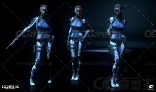 科幻女太空战士星际战警未来女战士 科幻人物 女武士3d模型