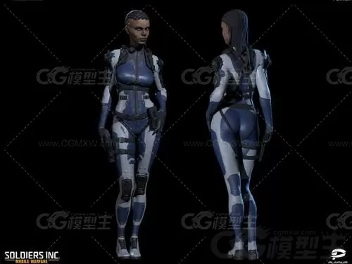 科幻女太空战士星际战警未来女战士 科幻人物 女武士3d模型