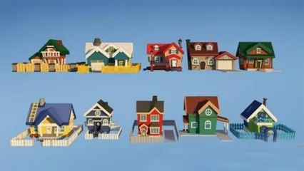 卡通小屋 小房子 小别墅 住房 楼房3D模型