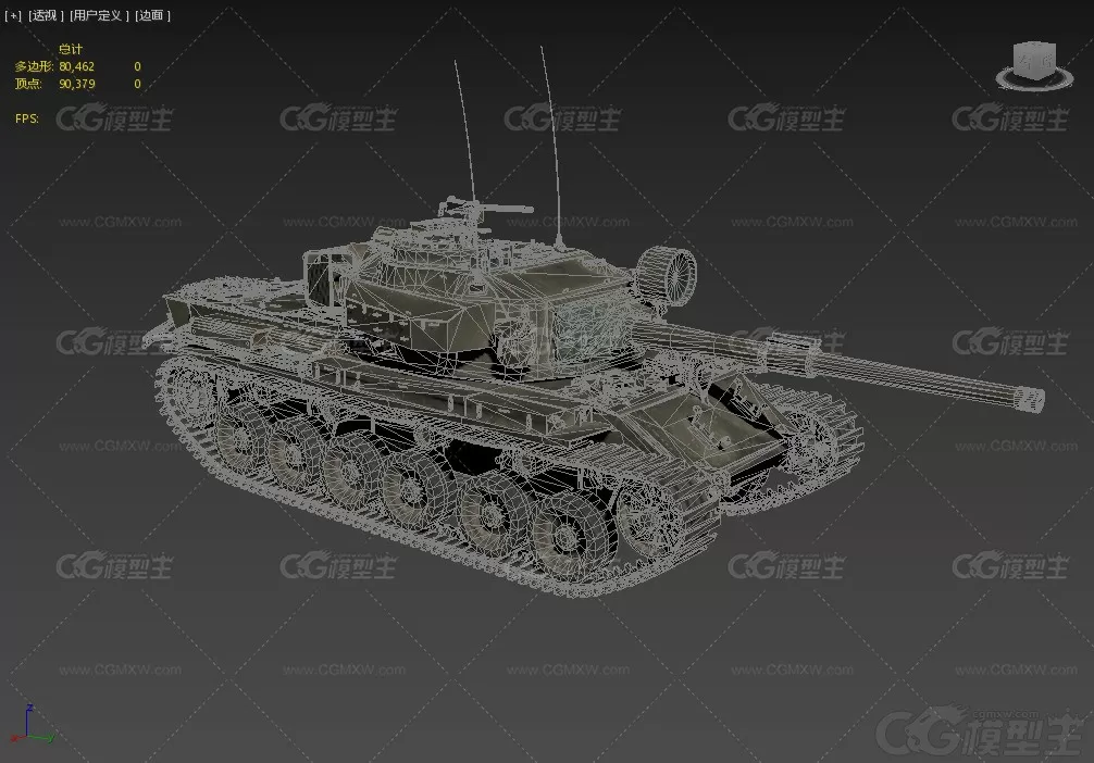 MK5-1百夫长坦克 二战坦克武器 装甲车3D模型-2