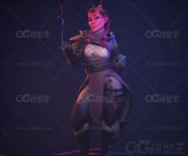 刺客 忍者 次世代 PBR角色 女性杀手 女刺客3D模型-2